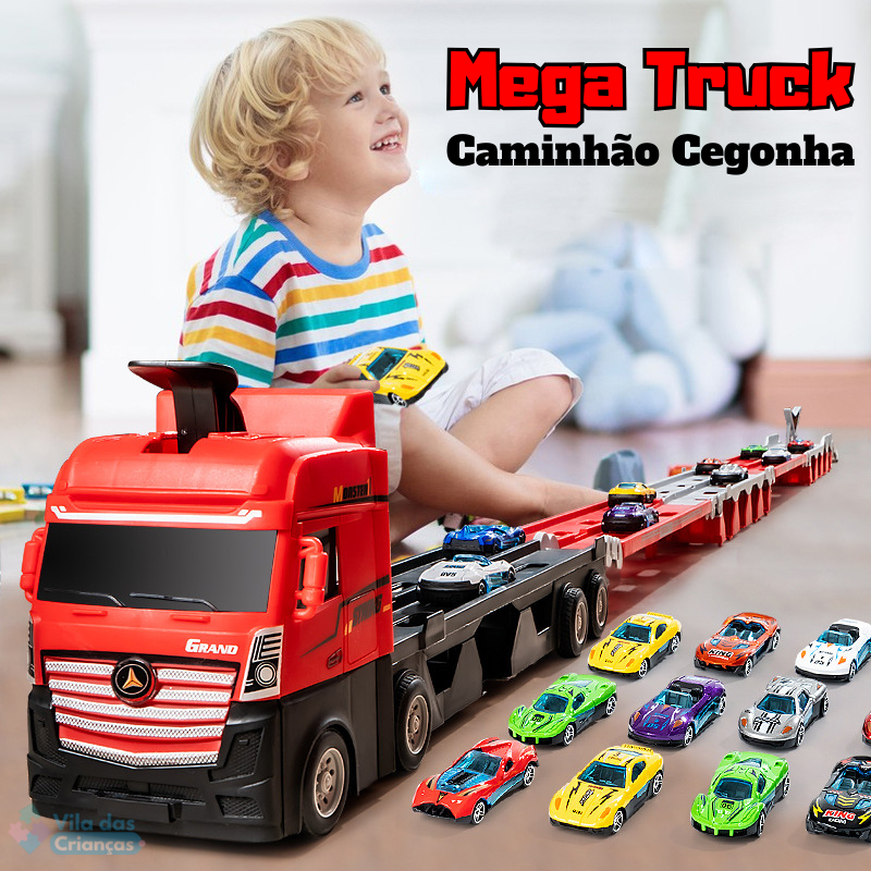 Caminhão Mega Truck - Cegonha e Pista de Corrida