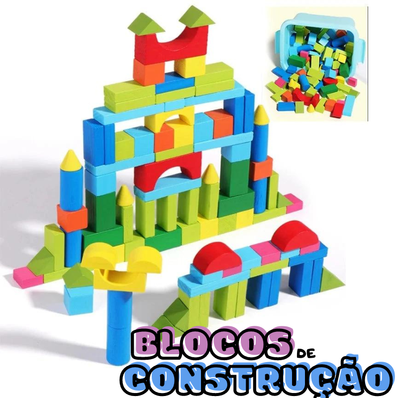 Blocos de Contrução de Madeira Montessori