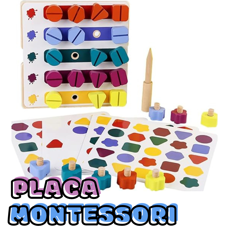 Placa de Parafusos de Madeira Montessori